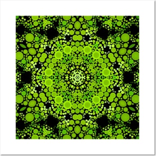 Dot Mandala Flower Green Posters and Art